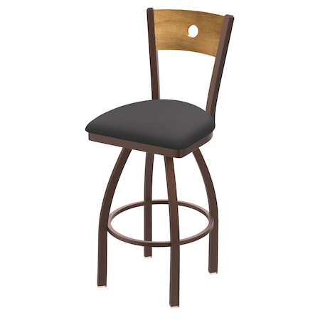Holland Bar Stool Co 25" Swivel Counter Stool, Bronze Finish, Med Back, Canter Storm Seat 83025BZMedMplB004